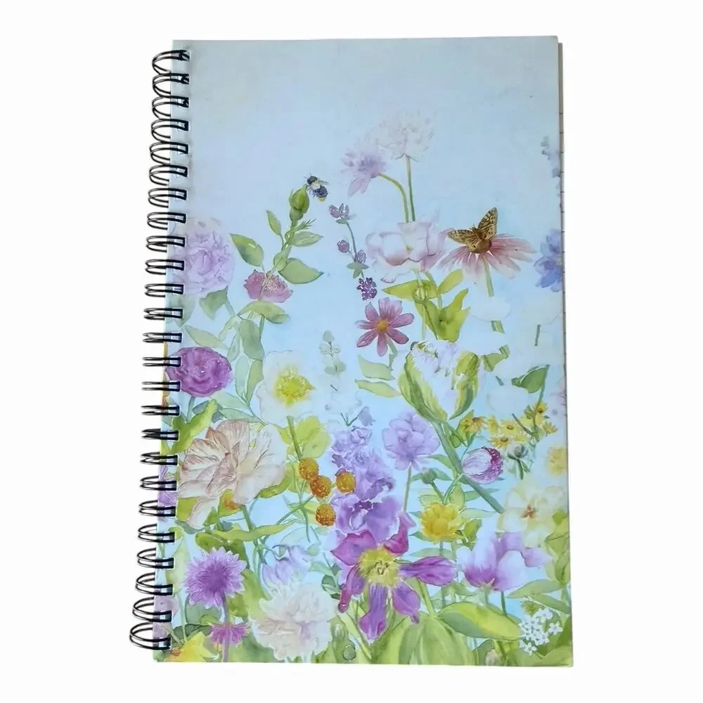 Floral Spiral Notebook Funny List Notepad Stationery Bundle Gift Desk Journal